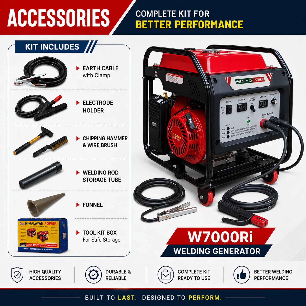 Portable DC Arc Welder Cum Generator Model GE-W8000RSi
